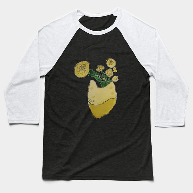 Vincent's Sunflowers Baseball T-Shirt by KGBuchanan